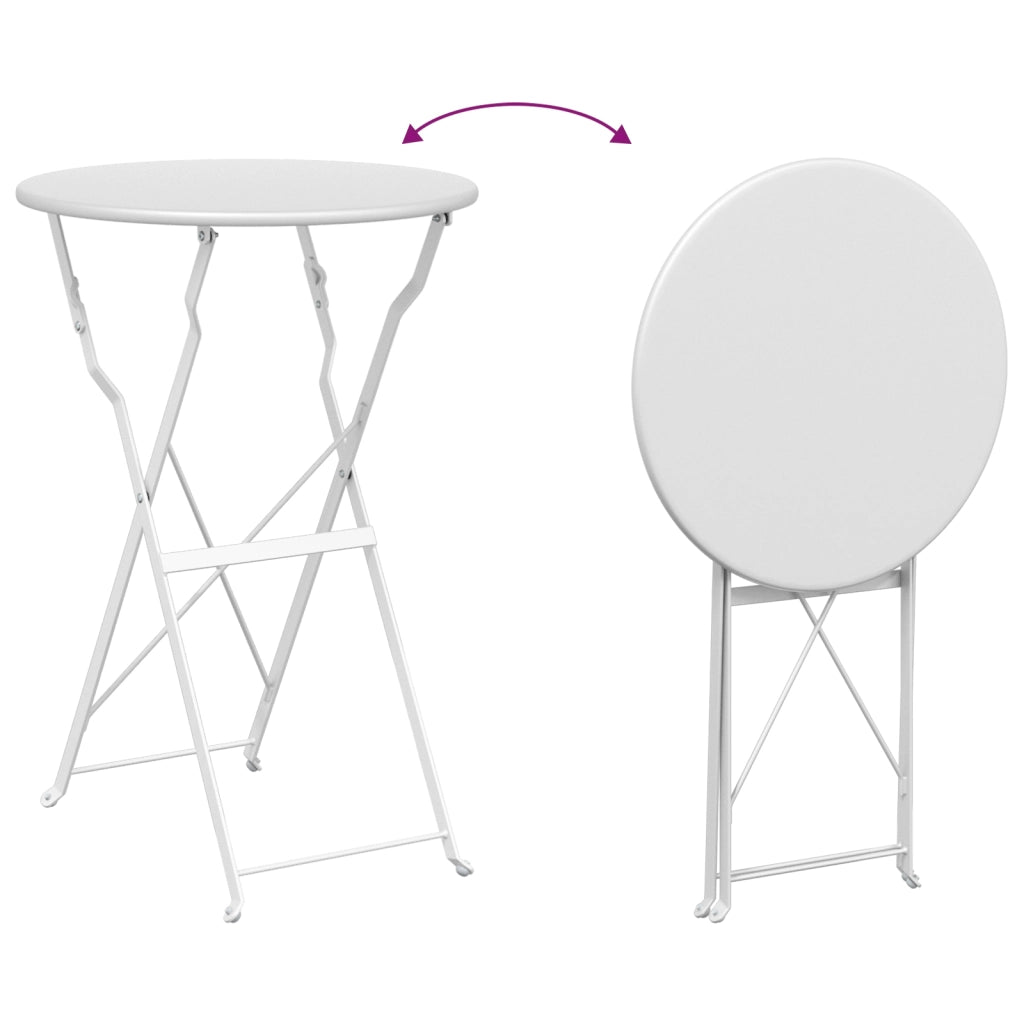 Tavolo da Bistrot Pieghevole Bianco Ã˜50x71 cm in Acciaio Verniciato