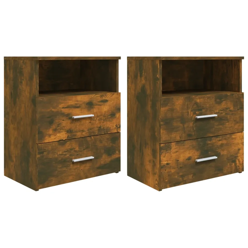 Comodini 2 pz Rovere Fumo 50x32x60 cm 815859