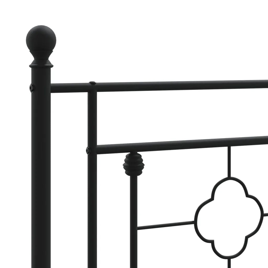Giroletto con Testiera e Pediera-Struttura Letto Metallo Nero 183x213 cm 612512