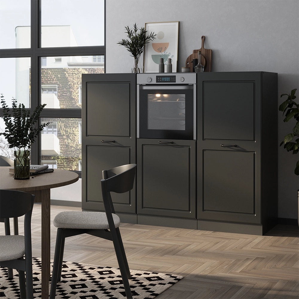 Cucine componibili piccole R-Line Antracite rustico/Antracite 180 cm senza piano di lavoro Vicco