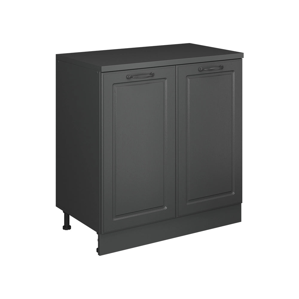 Mobile cucina sottotetto R-Line Antracite rustico/Antracite 80 cm senza inclinazione con 2 ante Vicco