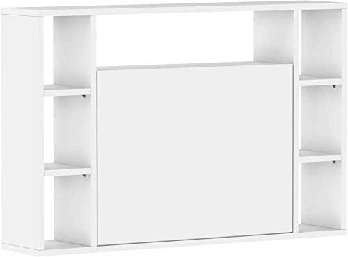 Mobile Mensola Scrivania pieghevole da parete Cm 94 x 62h x 20(chiuso) 62(aperto) colore: Bianco opaco