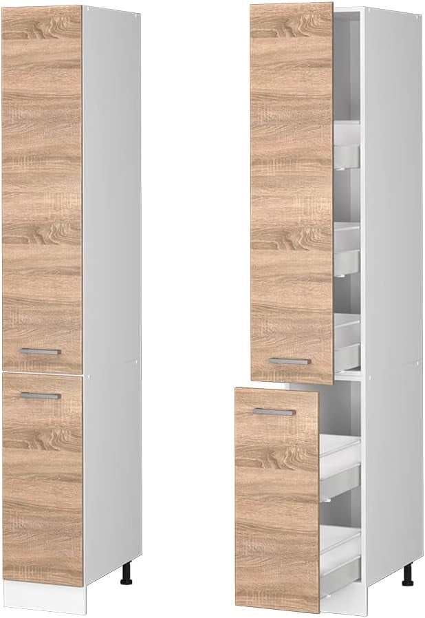 Armadio da farmacia R-Line, Sonoma, 30 cm, per la libera combinazione all'interno di sistemi cucina modulari