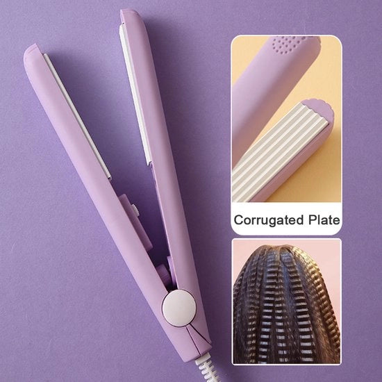 Mini stilo con piatto a onde, stilo a onde con piatto, stilo elettrico professionale, adatto a tutti i capelli.