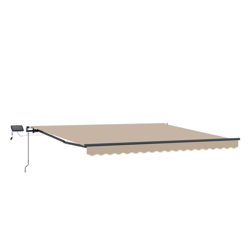 Tenda Retrattile Manuale  con LED Beige 450x300 cm