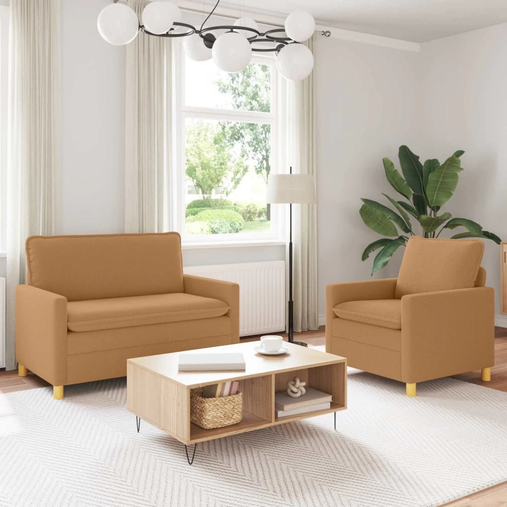 Set di divani 2 pz Beige Tessuto 3417040