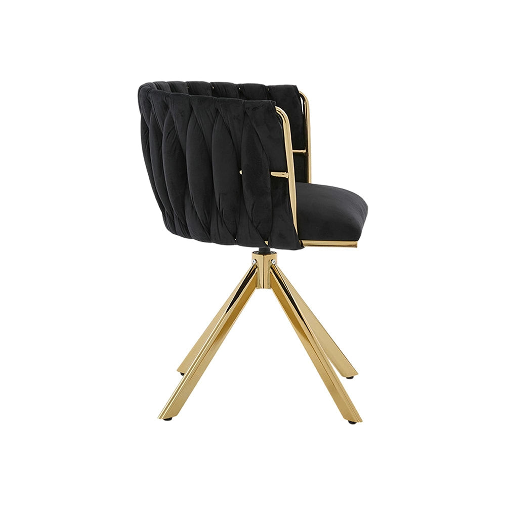 Set 2 poltrone girevoli - Xylo - velluto struttura metallica nera