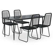 Set da Pranzo da Giardino 5 pz | Set Salotto da Giardino Nero