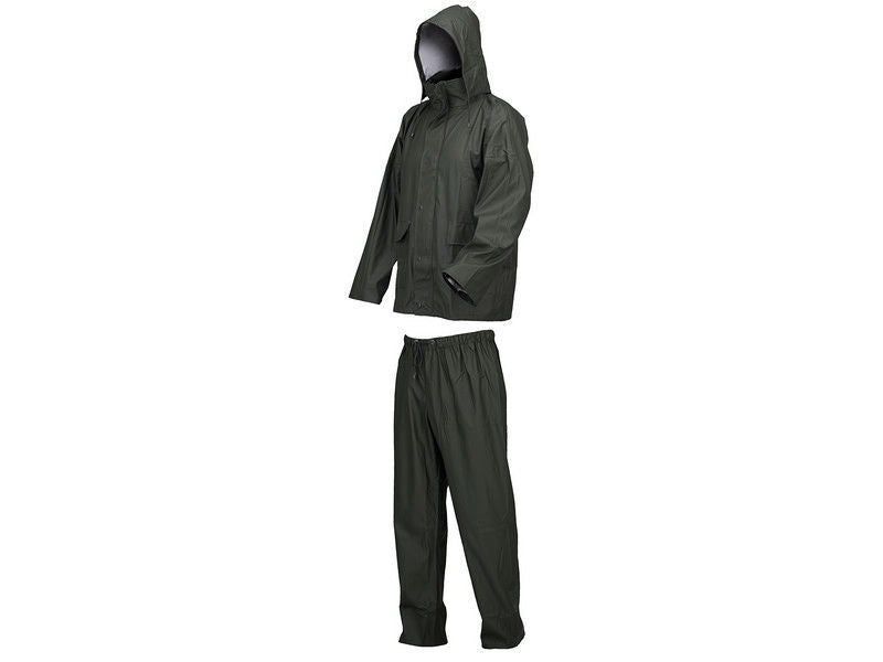 Industrial Starter 2090012004 Lluvia Completo Impermeabile Giacca e Pantaloni Poliuretano PVC Interno Poliestere taglia XL colore Verde