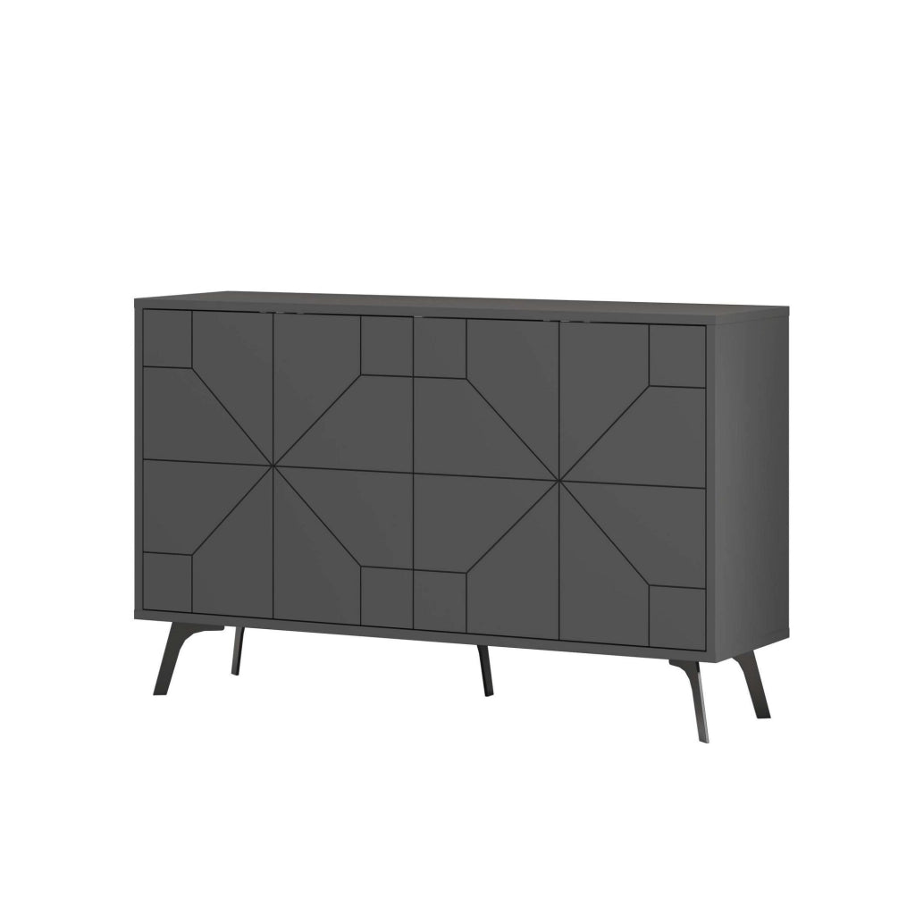 Credenza in legno "Dune" - 123 x 35 x 62 cm - Grigio antracite