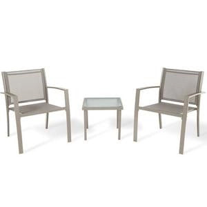 SALOTTINO SALOTTO PZ. 3 HAVANA ACCIAIO ARREDO ESTERNO