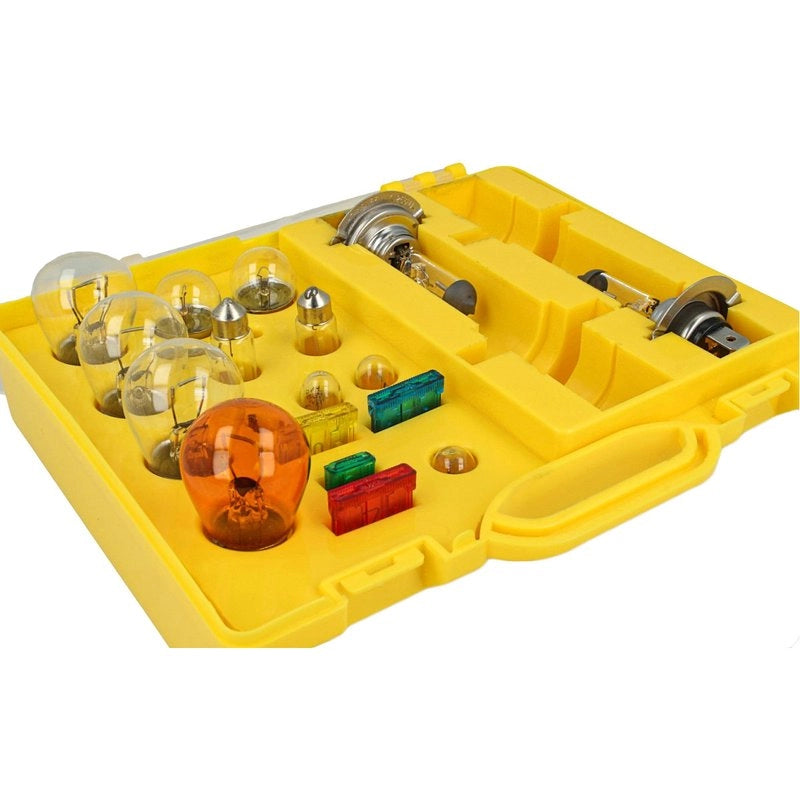 Kit Lampade Ricambio Emergenza Alogena Auto Bulbset 2X H7 12V 4 Fusibile (17 pz)