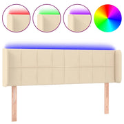 Testiera | Testata a LED Crema 147x16x78/88 cm in Tessuto