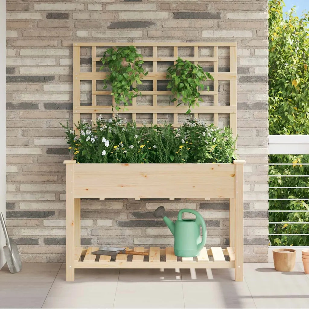 Vaso da giardino con lo scaffale Beige 115 x 60,5 x 153 cm 42006571