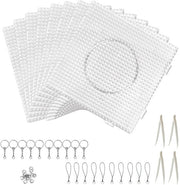 Strumento per creare striscioni - 8 pezzi - Piastre trasparenti perforate - Materiale leggero in plastica - Incluso 4 pinze - 10 striscioni con corda - Piastre per striscioni