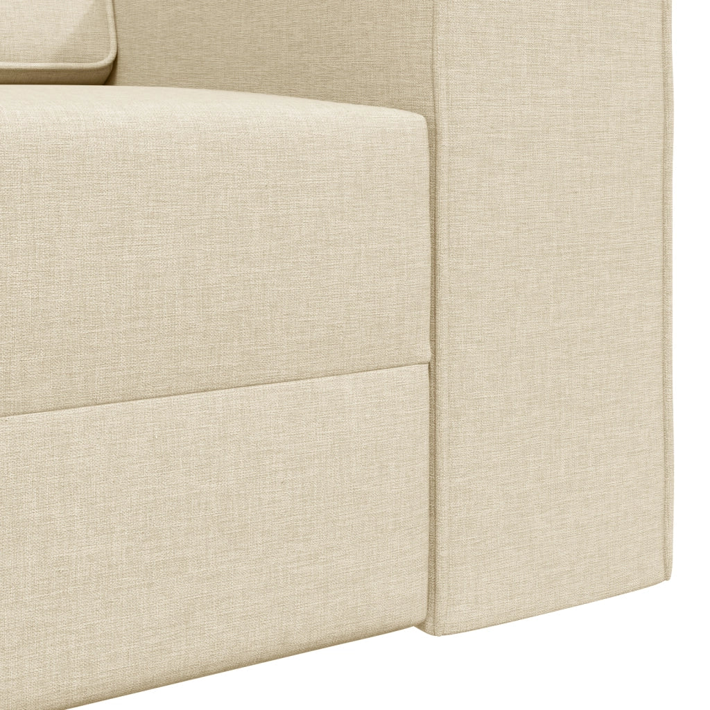 Divano Letto 2-in-1 Panna 245x150x60.5 cm Tessuto
