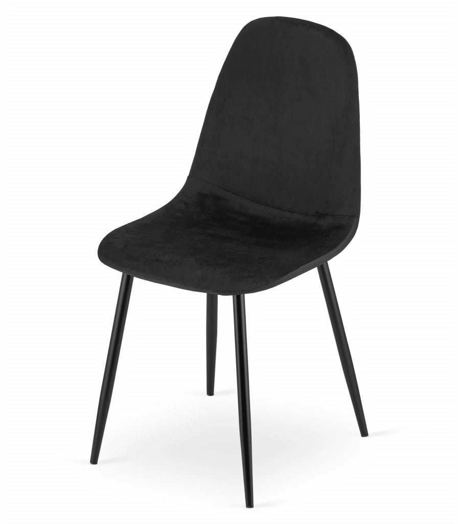 Sedia VALORA COMO - Velluto nero ergonomico x 2