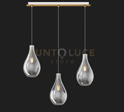 SOSP. OTTONE SAT. 3 LUCI RETTANGOLARE VETRI PICCOLI FUME' 1193OS-S3 RP-FU