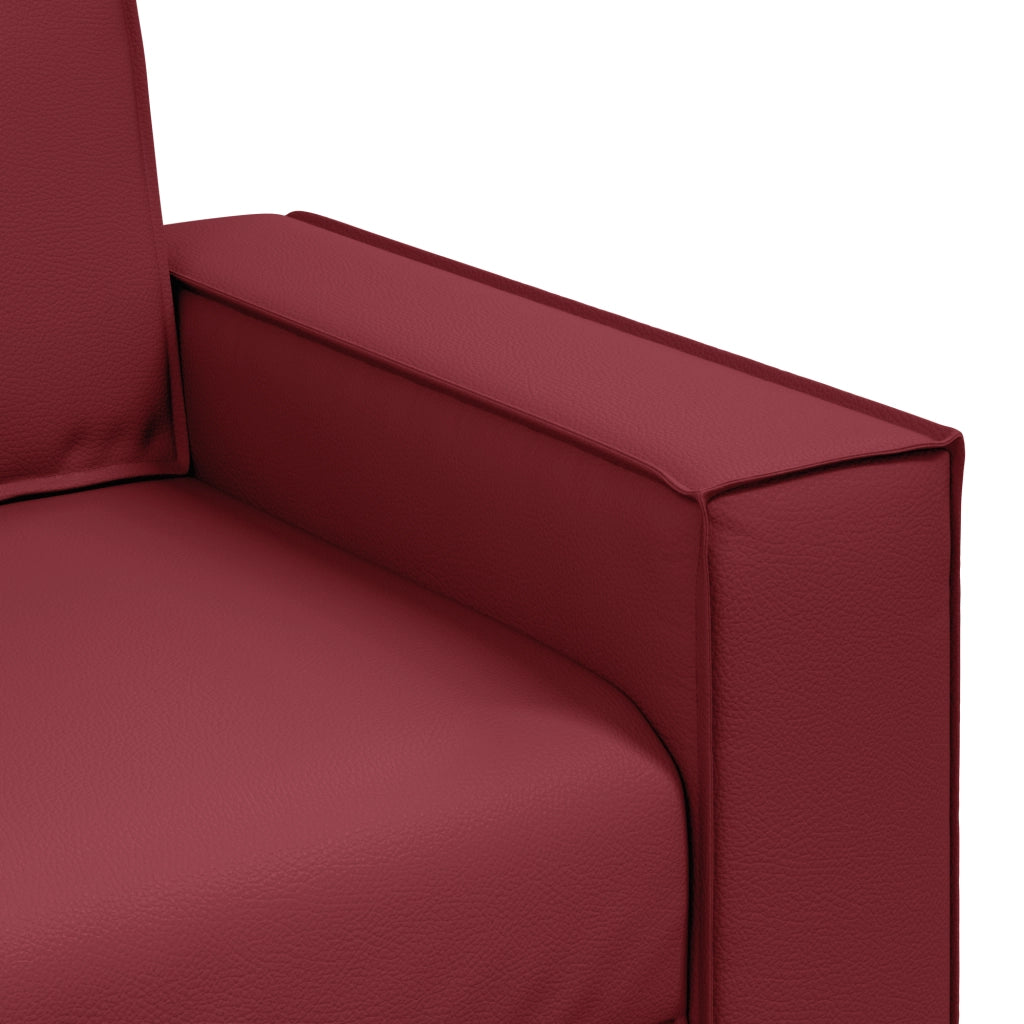 Poltrona  Rosso Vino 59 cm in Pelle Finta