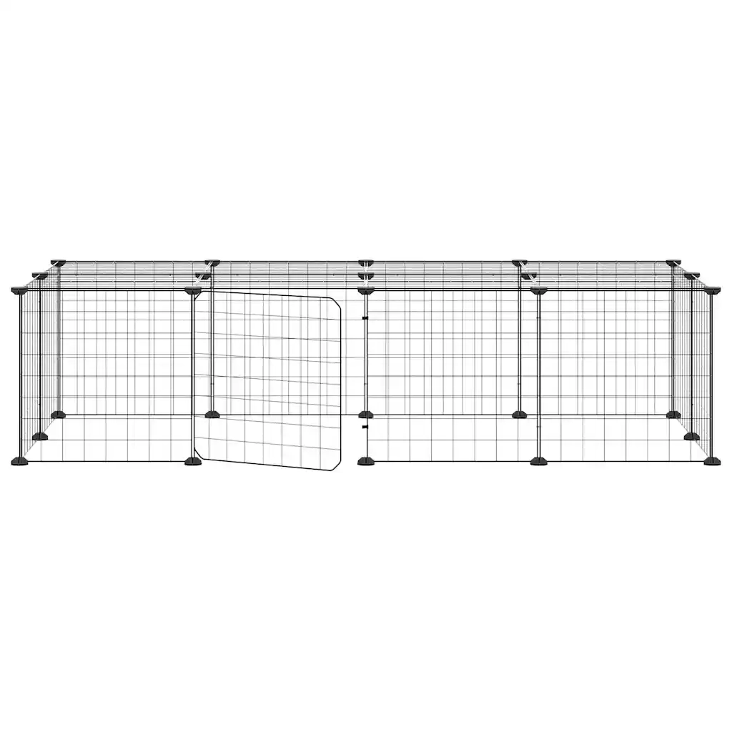 Gabbia per Animali 20 Pannelli con Porta Nera 35x35 cm Acciaio 3114055