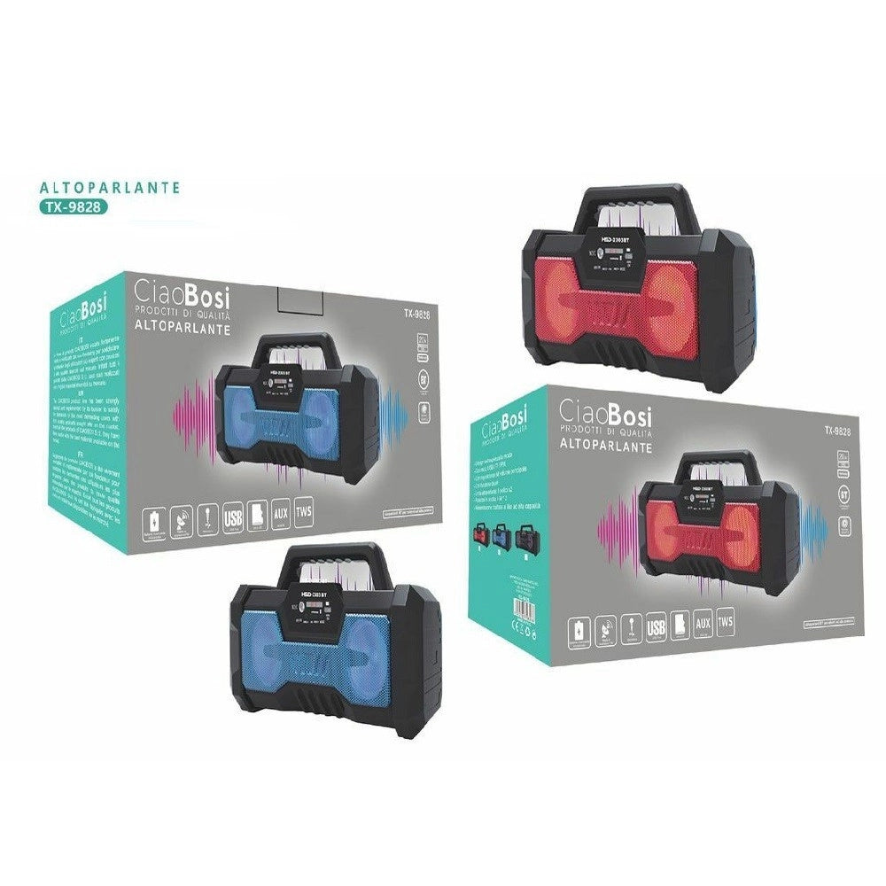Trade Shop - Cassa Speaker Altoparlante Bluetooth 20watt Tx-9828 Radio Fm Tf Usb Ricaricabile -