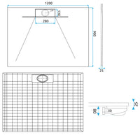 Piatto Doccia Bazalt Long White 90x120