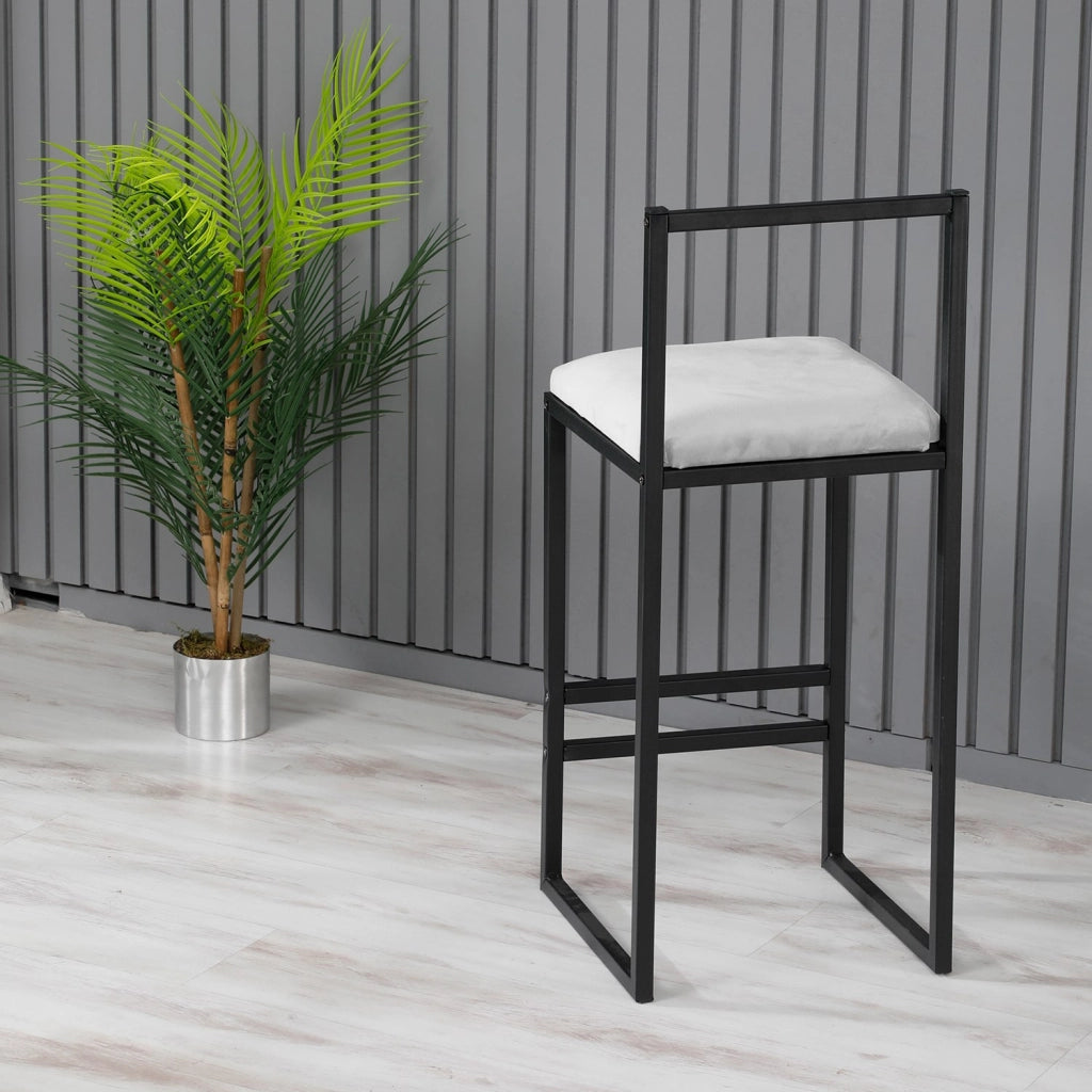 Sgabello da bar in metallo "Nordic" 35 x 35 x 84 cm - Crema