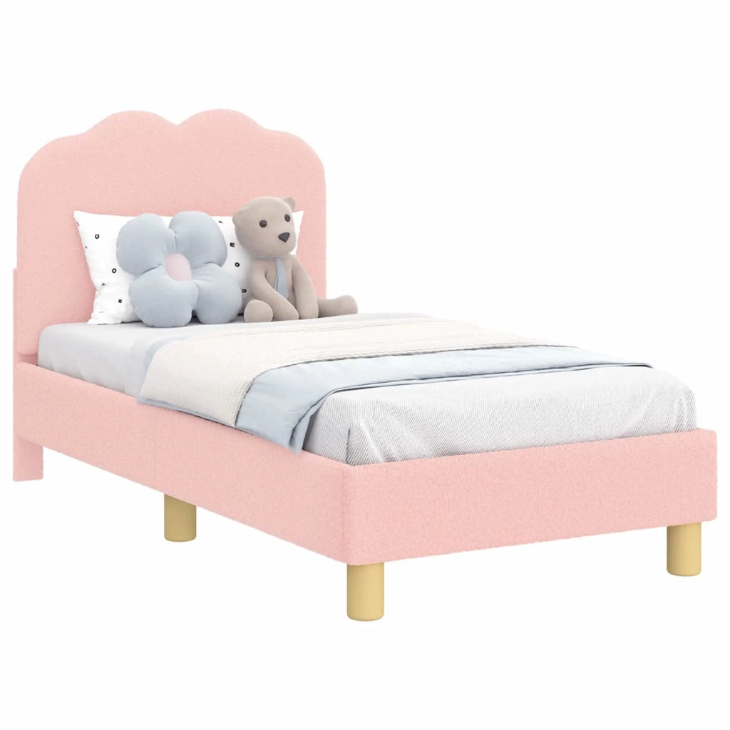 Struttura letto per bambini con testata Rosa 70 x 140 cm Bouclé
