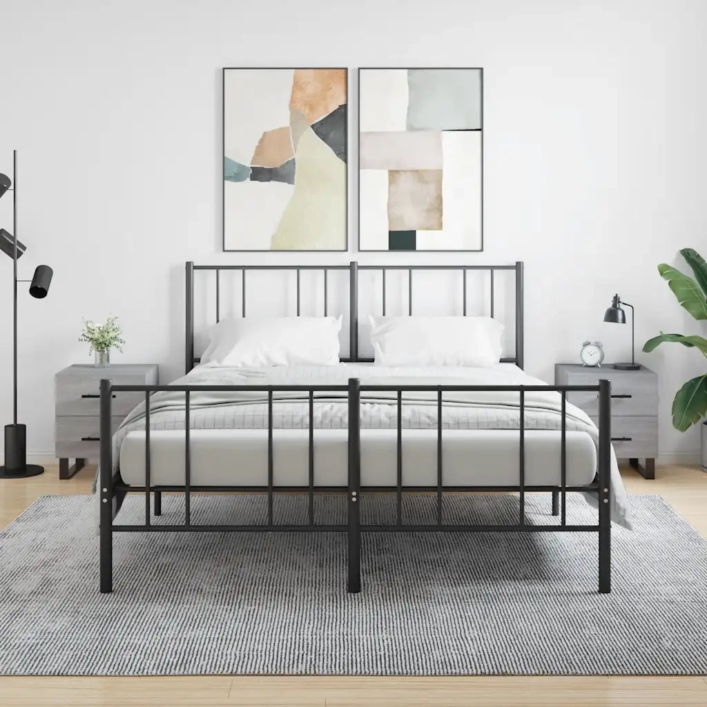 Set di 2 Comodini | Armadio da Notte | Mobiletto da notte Grigio Sonoma 40x35x47,5 cm in Legno Multistrato