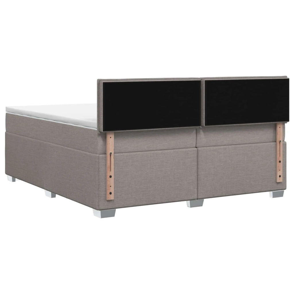 Letto con Box Spring, Materasso e LED Tortora 200 x 200 cm 3452019