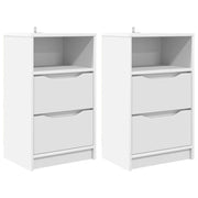 Set di 2 Comodini | Armadio da Notte | Mobiletto da notte Bianco 40 x 30 x 467 cm Legno multistrato