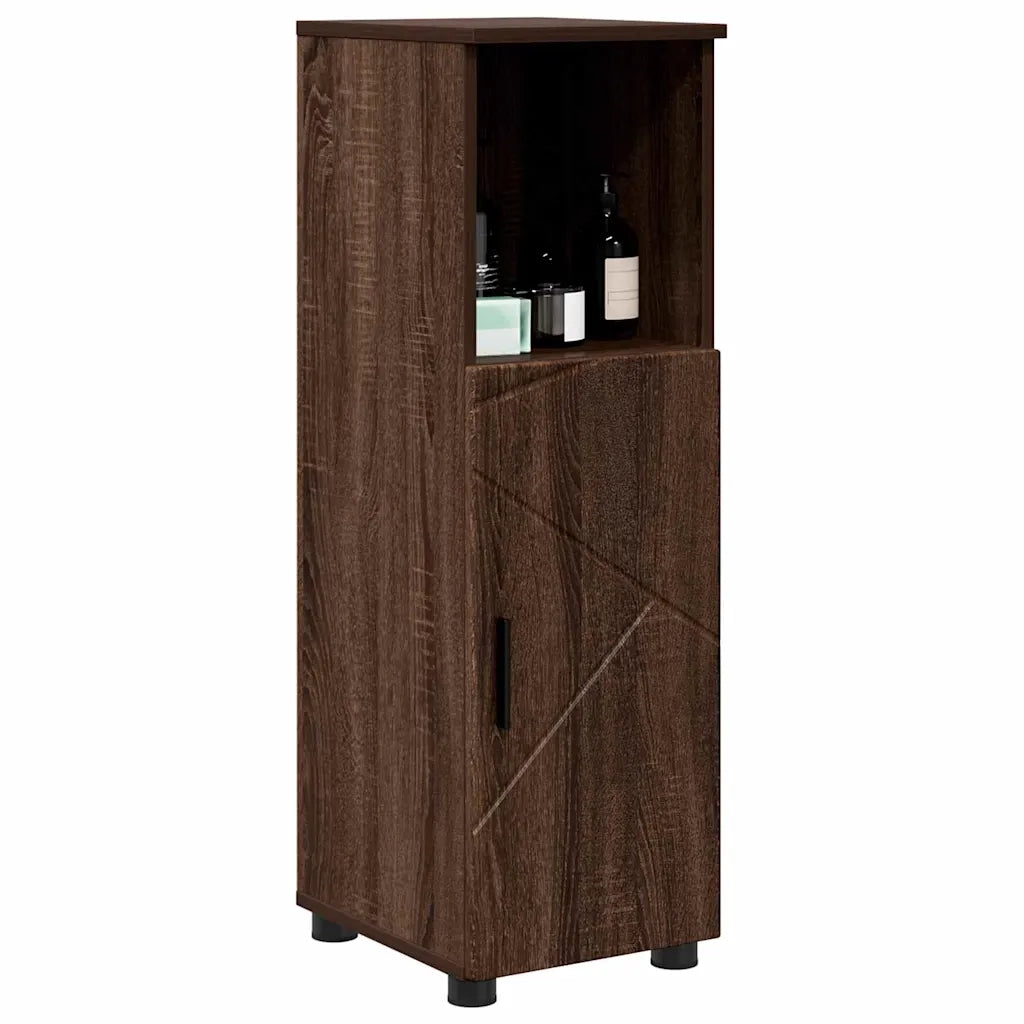 Mobile da Bagno | Armadio da bagno con porta Rovere Marrone 30 x 35 x 95 cm