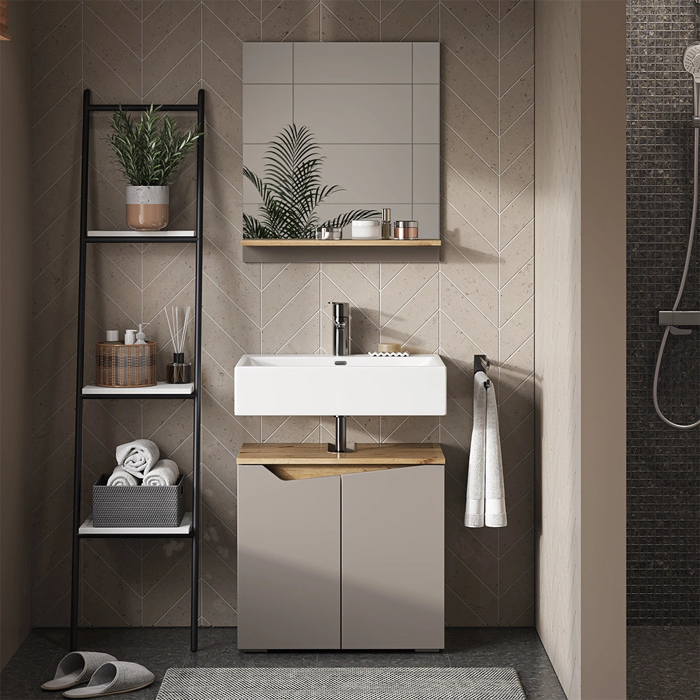Vicco Mobile sottolavabo per bagno Grigio 60 x 57.5 cm con 2 porte