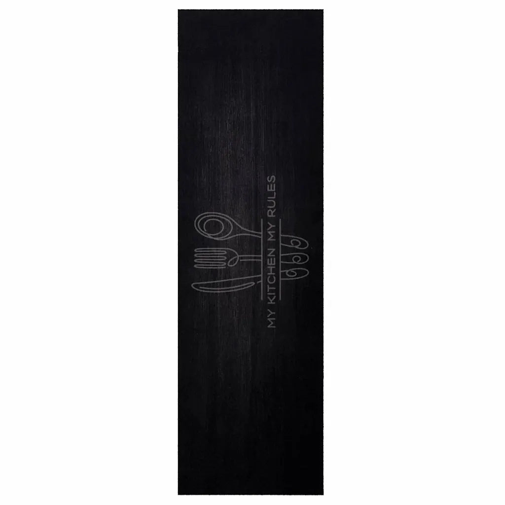 Tappeto da Cucina-Tappetino da Cucina Nero 150 x 45 cm Velluto 229989