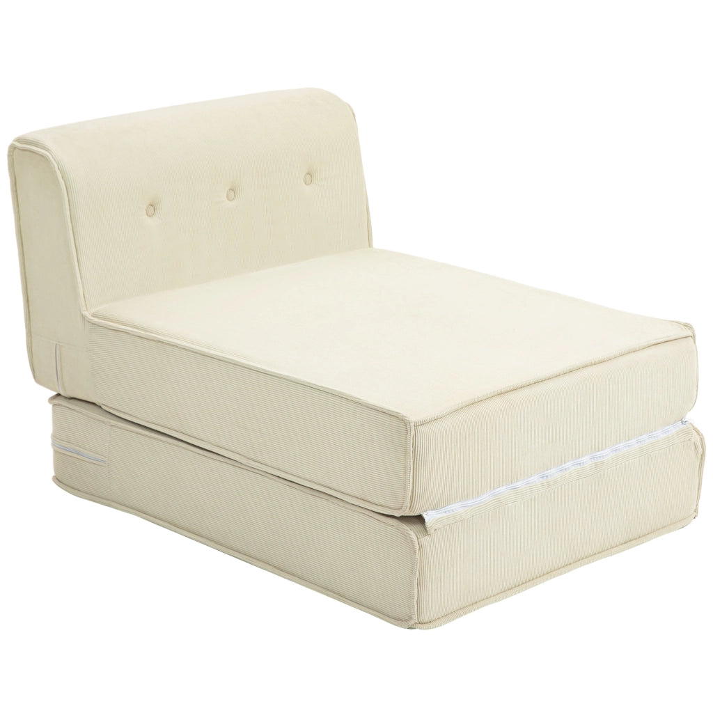 Letto Divano Pieghevole Imbottito ¨C Zephmum ¨C Bianco 90x200