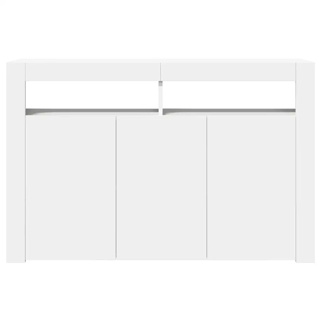 Credenza con Luci LED Bianca 115,5x30x75 cm 804337