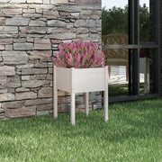 Fioriera da Giardino-Vaso da Esterno Bianca 50x50x70 cm Legno Massello di Pino