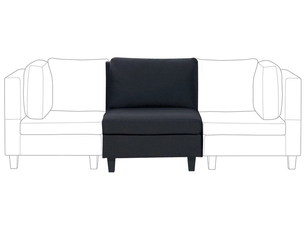 Poltrona imbottita in tessuto nero a 1 posto sezione modulare stile moderno scandinavo soggiorno