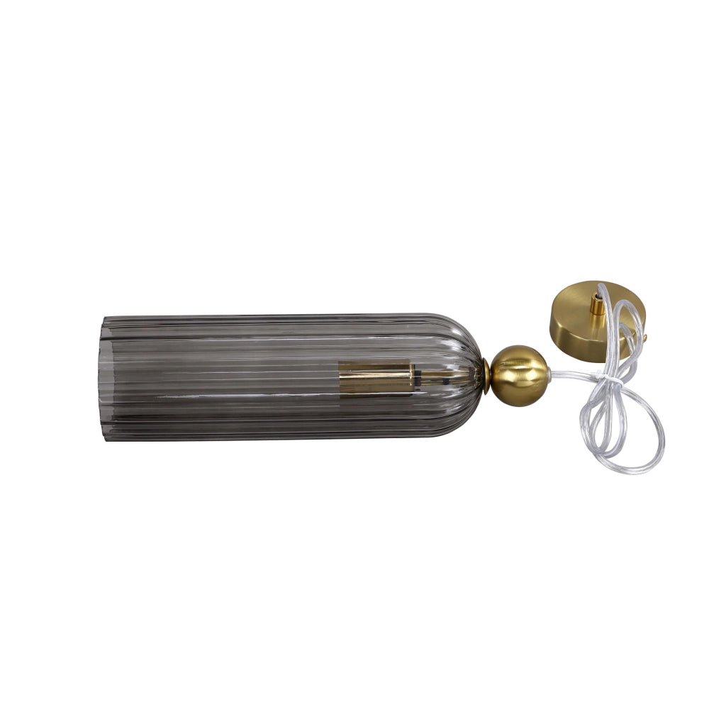 Lampada a sospensione Piega Light Prestige vetro fumé E14