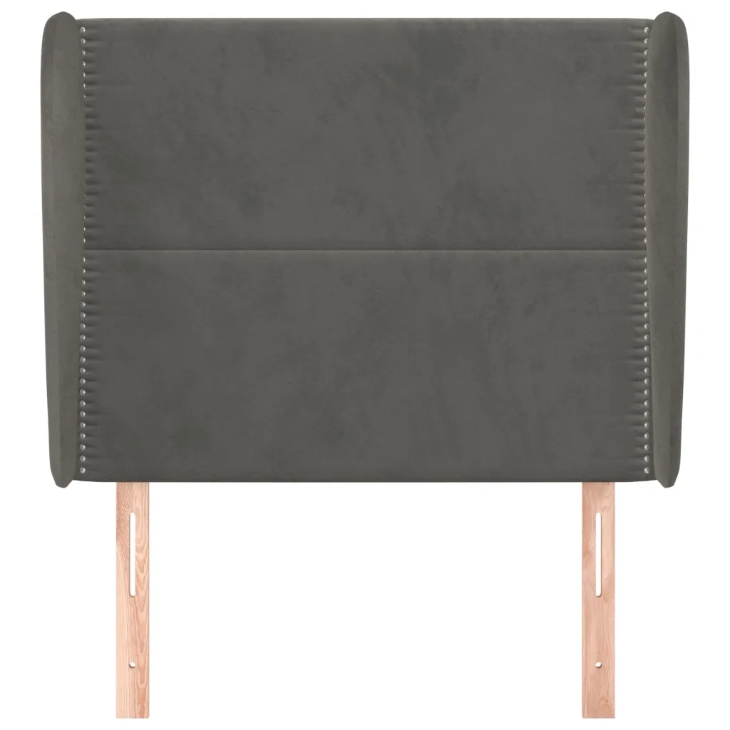 Testiera ad Orecchio Grigio Scuro 83x23x118/128 cm in Velluto