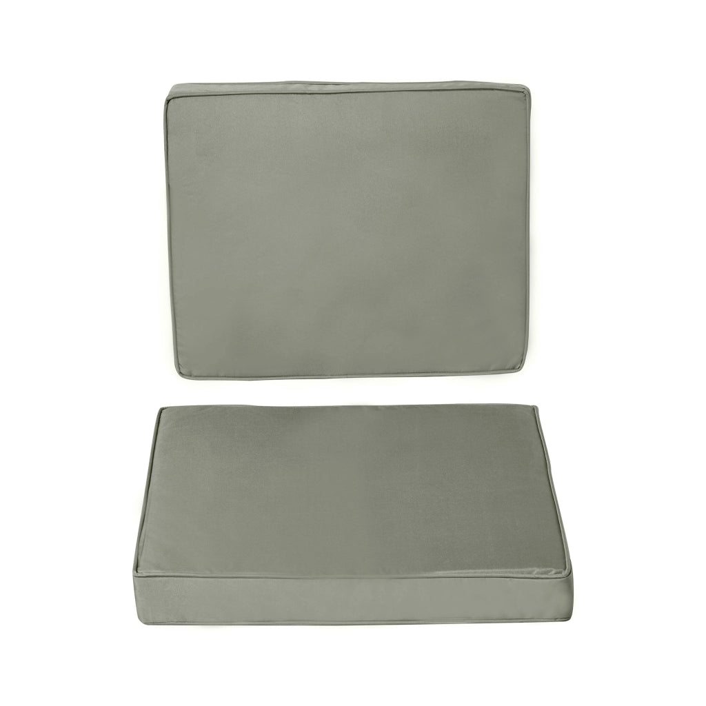 Set di 2 Cuscini per Sedie e Pallet 56 x 52 cm Spessore 7 cm in Poliestere con Zip Sfoderabili e Lavabili Grigio Scuro