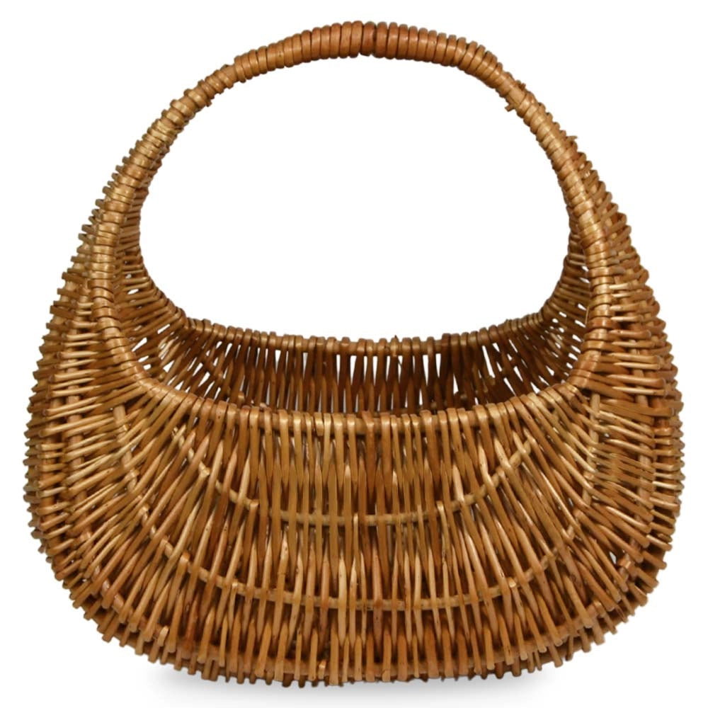 Borsetta decorativa grande a mezzaluna in vimini intrecciato cm 37 x 21 x h 38