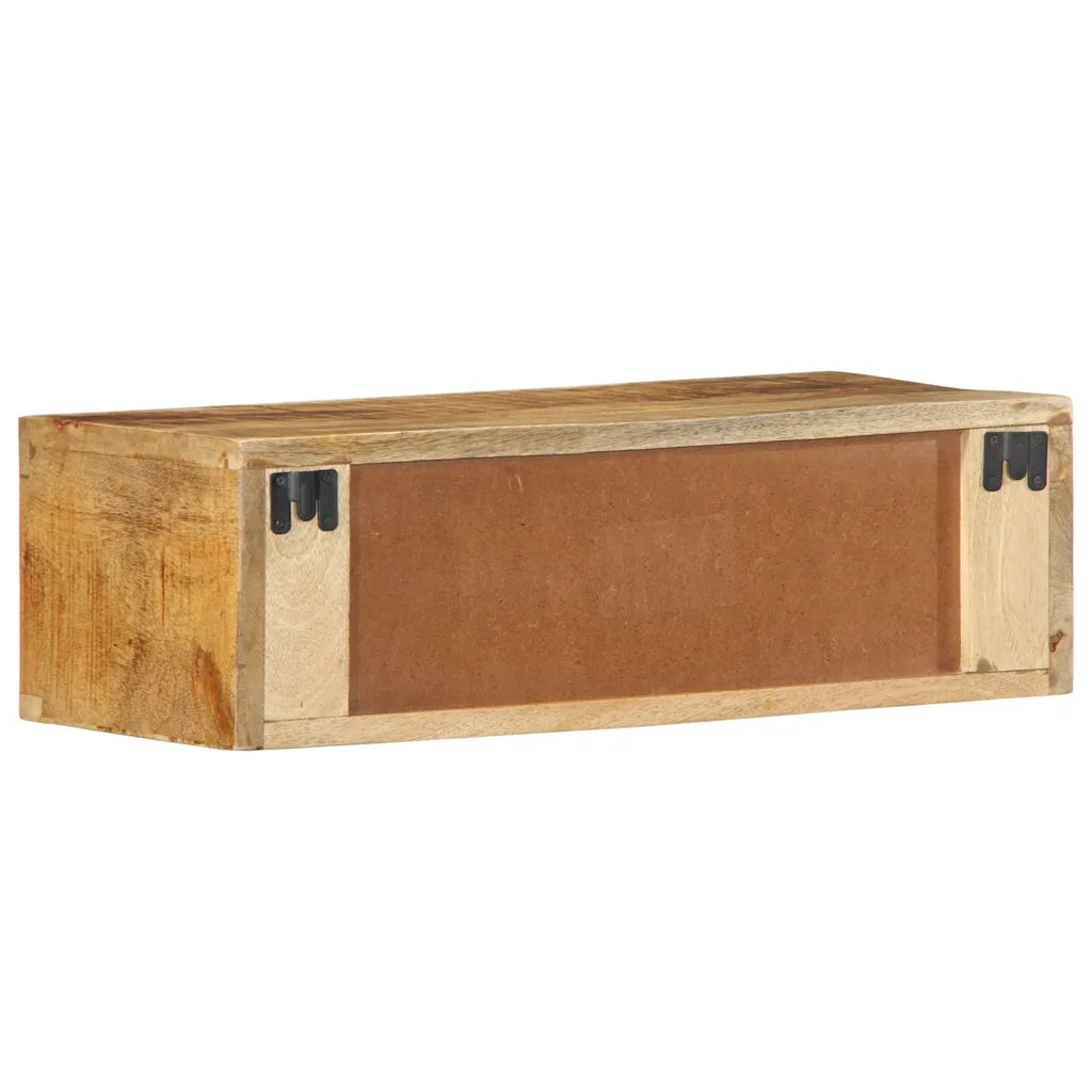 Mobile TV a Parete 60x30x19 cm Legno Grezzo Massello di Mango 4017458