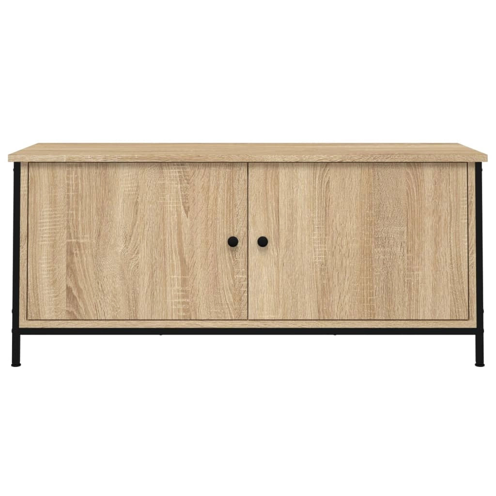 Mobile TV multimediale mensola TV credenza mobile TV per sala da pranzo soggiorno camera da letto con ante rovere Sonoma 102 x 35 x 45 cm legno ingegnerizzato marrone 02_0026899