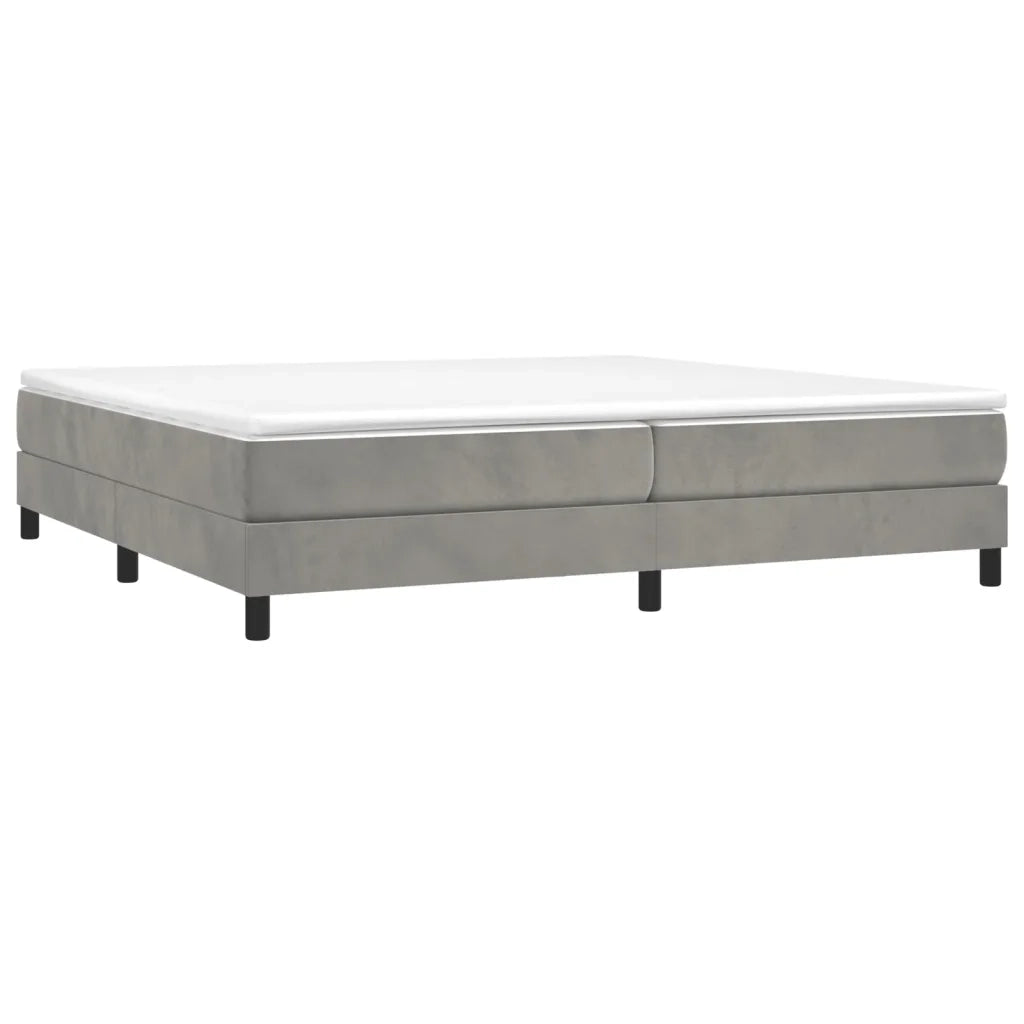 Giroletto a Molle con Materasso Grigio Chiaro 200x200cm Velluto
