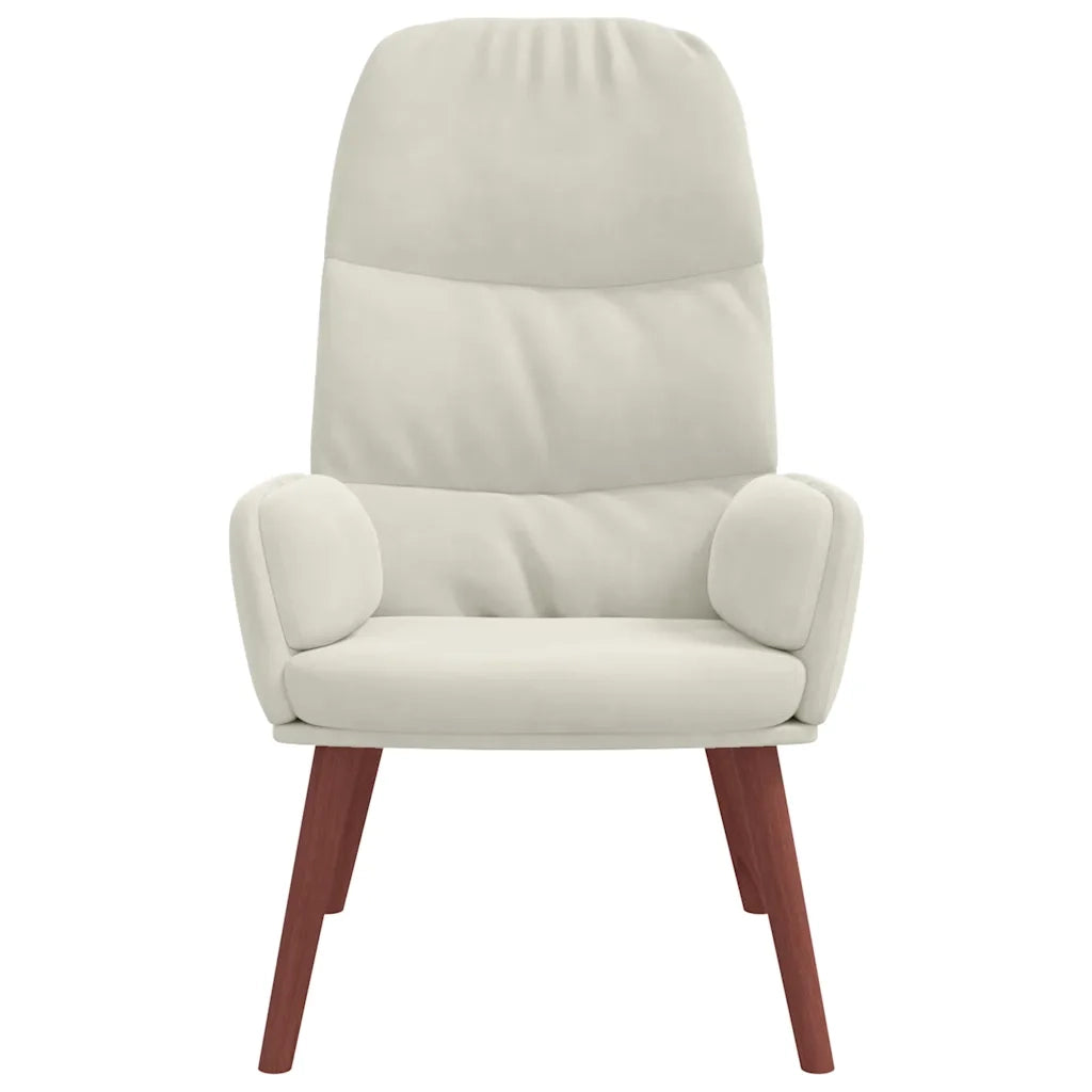 Poltrona | Sedia Relax Bianco Crema Velluto