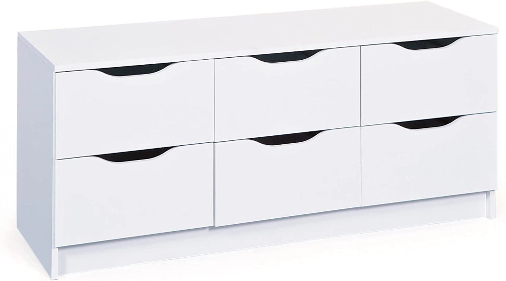 CASSETTIERA WESTPHALEN 6 CASSETTI 120x40x50H STRUTTURA IN LAMINATO VERNICIATO BIANCO