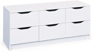 CASSETTIERA WESTPHALEN 6 CASSETTI 120x40x50H STRUTTURA IN LAMINATO VERNICIATO BIANCO