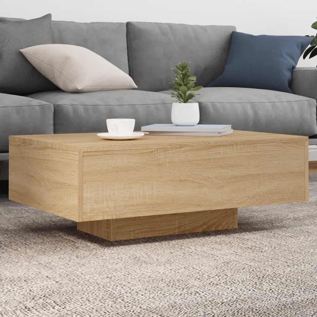 Tavolino da salotto | Tavolino da caff¨¨ | Tavolino da Soggiorno con Luci LED Rovere Sonoma 85x55x31 cm