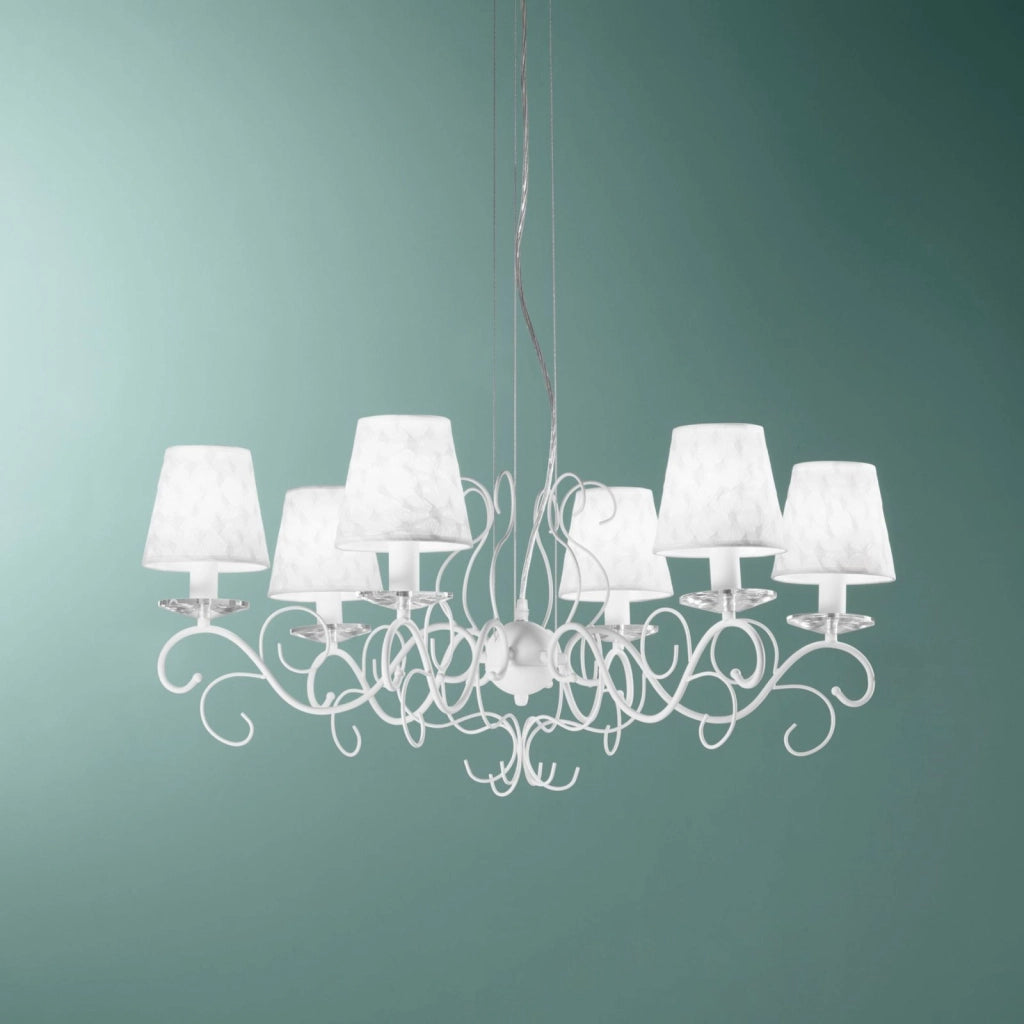 LAMPADARIO PERLA BIANCO K9 6XE14 82X120CM I-PERLA-6